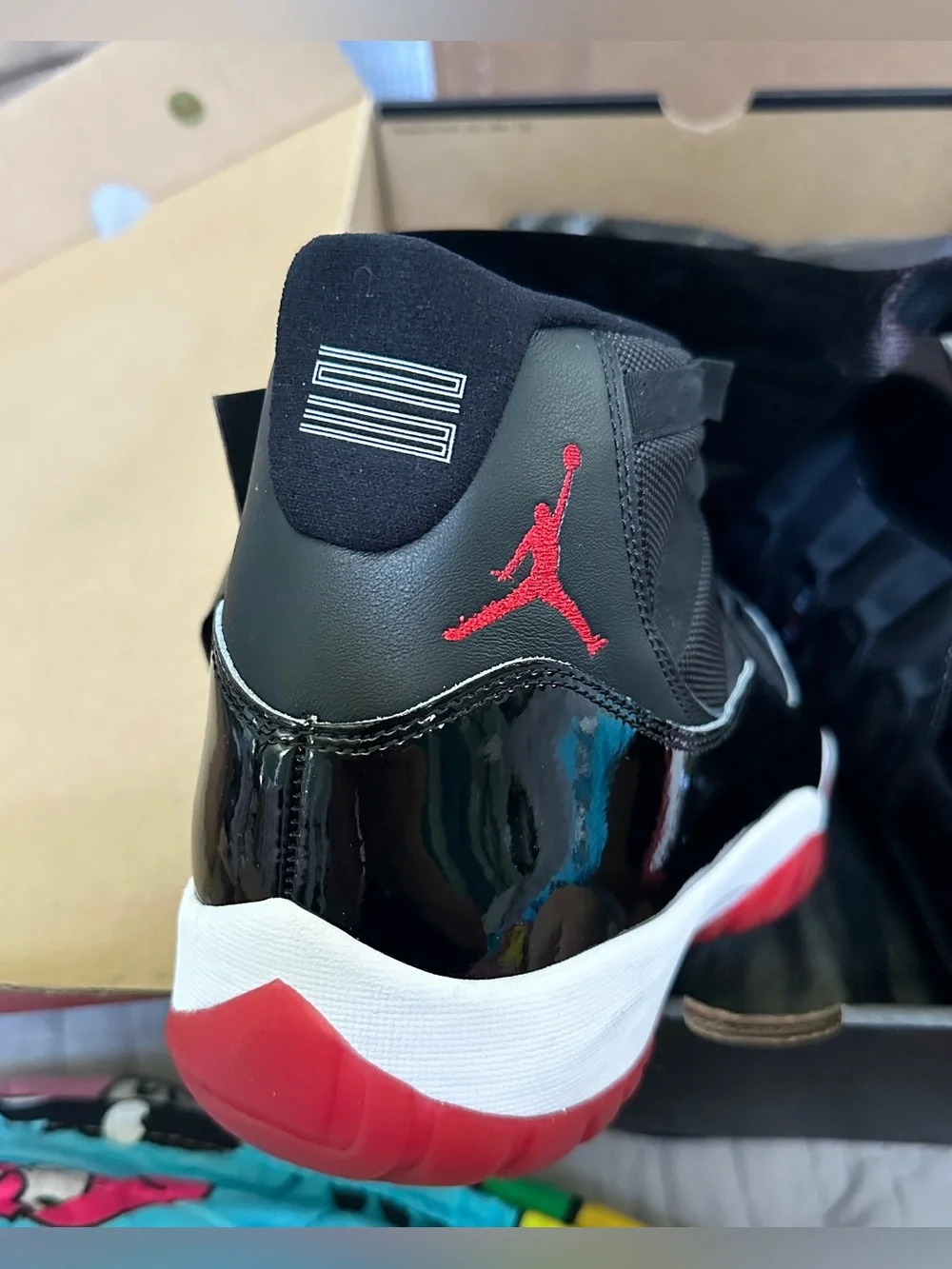 Air Jordan 11 Retro 'Bred' High Top Sneakers - Black/Red